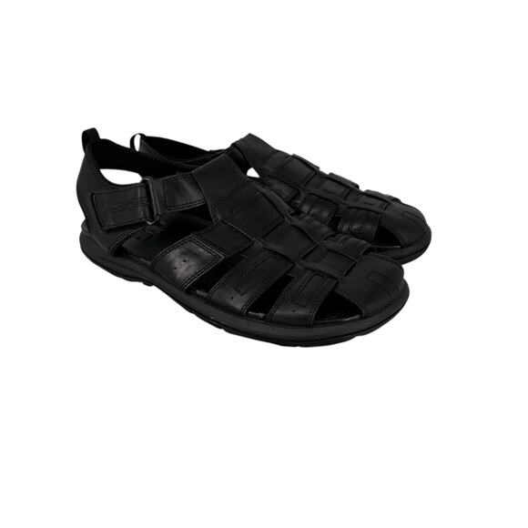Vintage 90's Unlisted Kenneth Cole Fisherman Sandals Mens Sz 11 M Black Leather - Picture 10 of 11